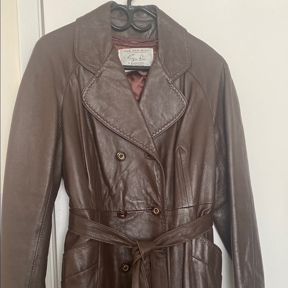 Vintage Bainton Glen Lane Leather Trench Coat